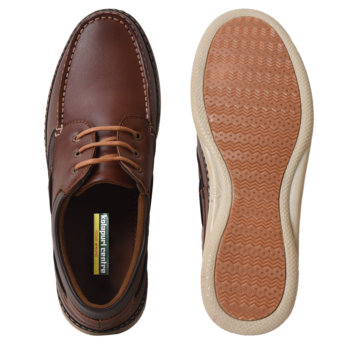 Kolapuri Centre Men's Shoe with lace (TAN)– 4662